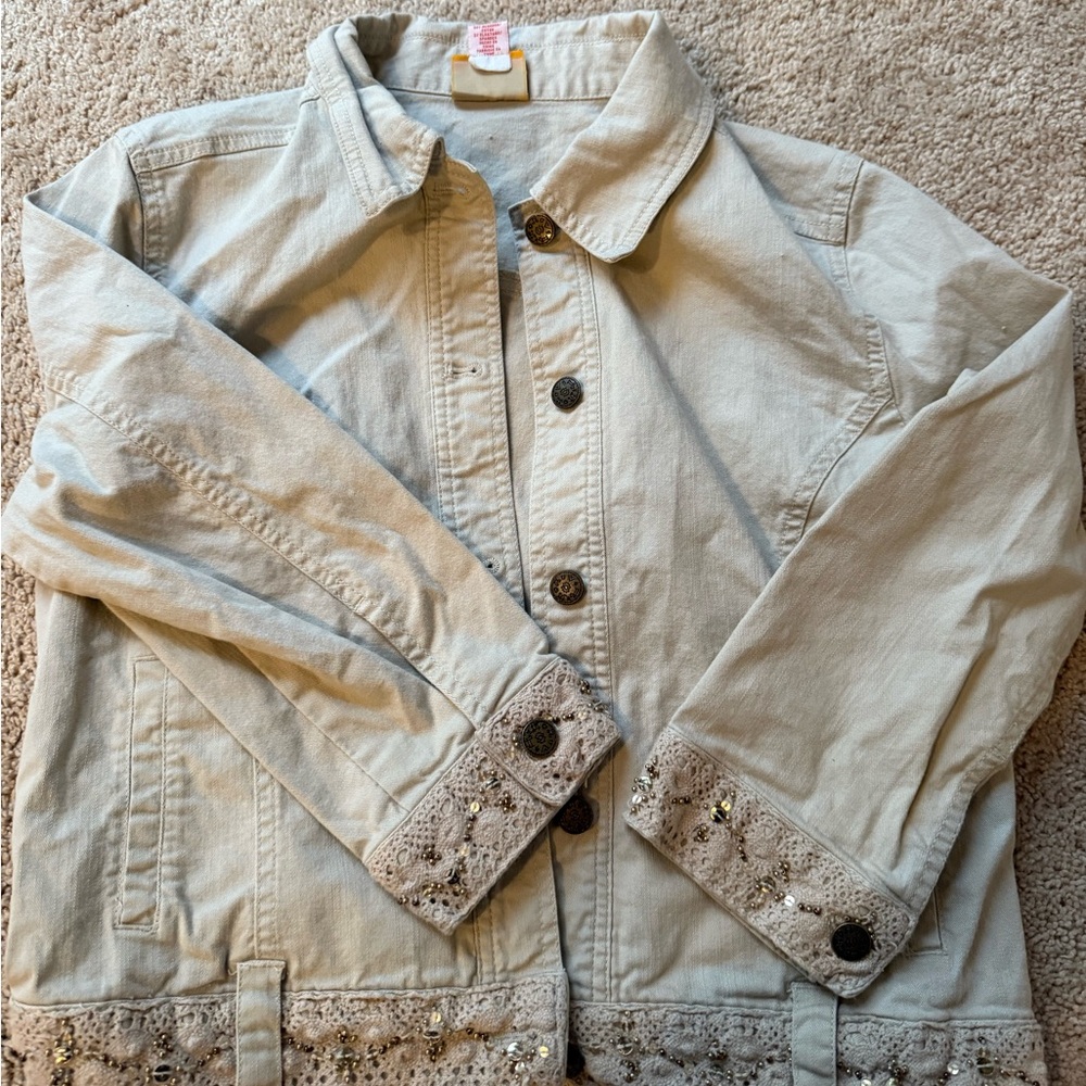 Ruby Rd. Kids Jean Jacket in Cream